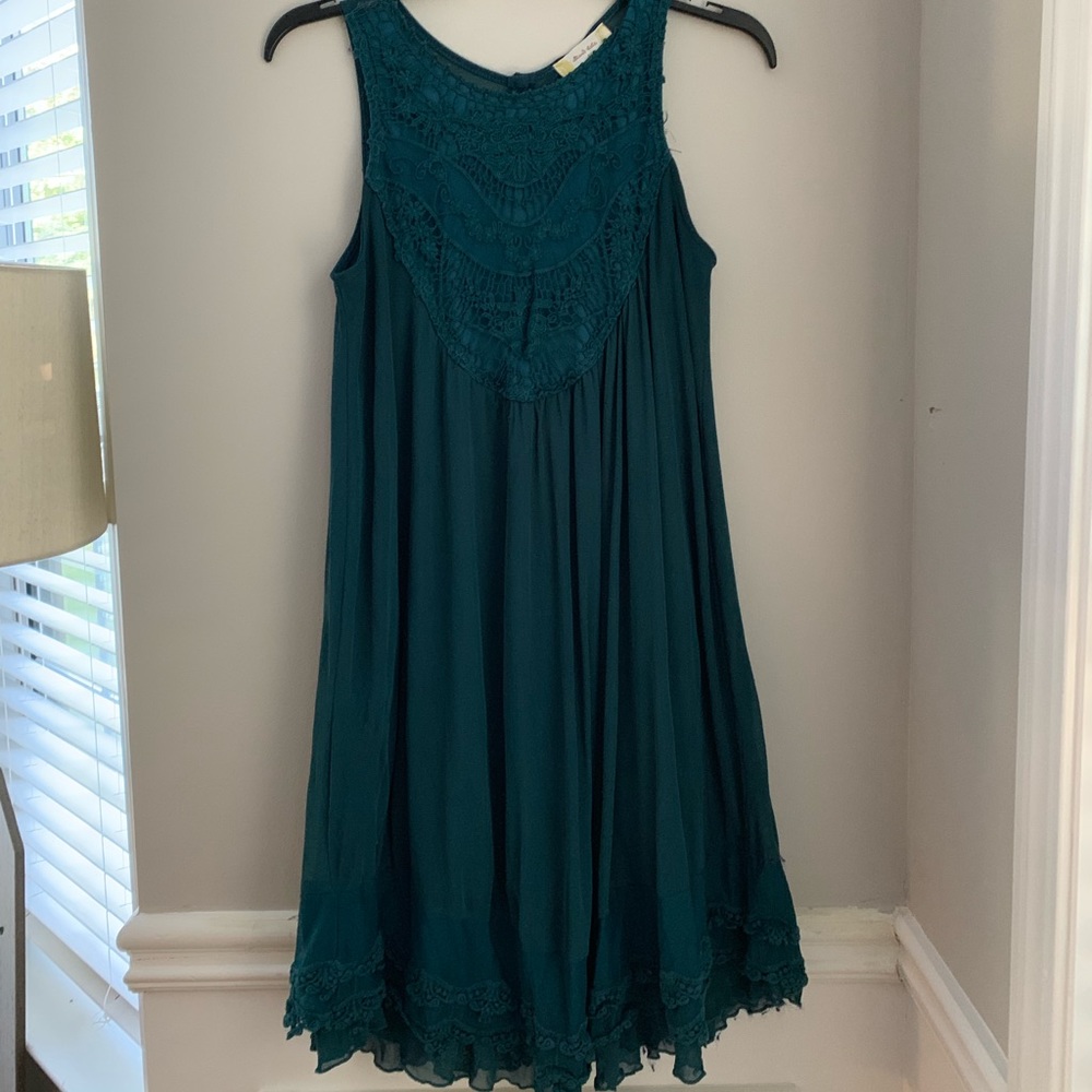 chiffon dress with lace bodice and lace bottom